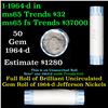Image 1 : Bank Style Shotgun Uncirculated Jefferson 5c roll, 1969-p 40 pcs