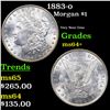 Image 1 : 1883-o Morgan Dollar $1 Grades Choice+ Unc