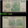 2007-2008 Zimbabwe 50,000 Dollars Banknote P# 74a, Third Dollar (ZWR) Grades xf