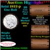 ***Auction Highlight*** Full solid date 1922-p Uncirculated Peace silver dollar roll, 20 coins (fc)