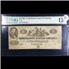 Image 2 : 1862 $2 Confederate Note, T42 Graded f12 By PMG