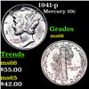 Image 1 : 1941-p Mercury Dime 10c Grades GEM+ Unc