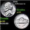 Proof 1941 Jefferson Nickel 5c Grades GEM+ Proof