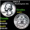 Image 1 : 1962-d Washington Quarter 25c Grades GEM+ Unc