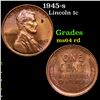 1945-s Lincoln Cent 1c Grades Choice Unc RD