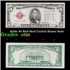 1928c $5 Red Seal United States Note Grades vf, very fine