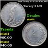 1964 Turkey 2 1/2 Lira KM# 893.1 Grades Choice Unc