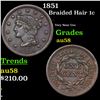 1851 Braided Hair Large Cent 1c Grades Choice AU/BU Slider