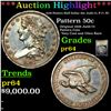 Proof ***Auction Highlight*** 1838 Original Pattern Half Dollar 50c Judd-73, P-77, R7 50c Graded Cho