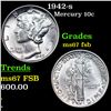 Image 1 : 1942-s Mercury Dime 10c Graded ms67 fsb BY SEGS