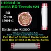 Image 1 : Shotgun Lincoln 1c roll, 1964-d 50 pcs Bank Wrapper.