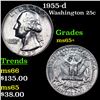 Image 1 : 1955-d Washington Quarter 25c Grades GEM+ Unc