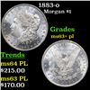 Image 1 : 1883-o Morgan Dollar $1 Grades Select Unc+ PL