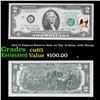 Image 1 : 1976 $2 Federal Reserve Note 1st Day of Issue, with Stamp Grades Gem CU