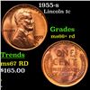 1955-s Lincoln Cent 1c Grades GEM++ RD