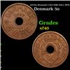 1927(h) Denmark 5 Ore KM# 828.1, HCN Grades xf