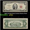 1963 $2 Red Seal United States Note Grades xf+