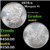 Image 1 : 1878-s Morgan Dollar $1 Grades Choice+ Unc