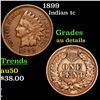 1899 Indian Cent 1c Grades AU Details