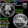 1963 Canada Dollar $1 Graded ms66+ PL BY SEGS