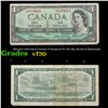 1961-1972 (1954 Issue) Canada $1 Banknote P# 75b, Sig. Beattie & Rasminsky Grades vf++