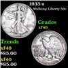 1935-s Walking Liberty Half Dollar 50c Grades xf