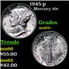Image 1 : 1945-p Mercury Dime 10c Grades GEM+ Unc