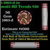 Image 1 : Shotgun Lincoln 1c roll, 1963-d 50 pcs Bank Wrapper.