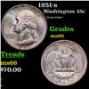 Image 1 : 1951-s Washington Quarter 25c Grades GEM+ Unc