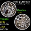 Image 1 : 1853-p Seated Liberty Half Dime Arrows 1/2 10c Grades vf++