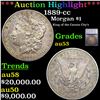 1889-cc Morgan Dollar $1 Graded au53 BY SEGS