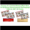Group of 2 United States Mint Set in Original Government Packaging! From 1986-1987 with 20 Coins Ins