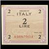 Image 2 : 1943 Italy WWII Allied Military Currency 2 Lire Note P# M11a, with F Grades