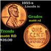 1955-s Lincoln Cent 1c Grades GEM+ Unc RD