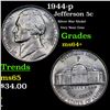 Image 1 : 1944-p Jefferson Nickel 5c Grades Choice+ Unc