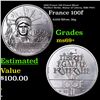 1986 France 100 Francs Silver Piedfort Strike, Statue of Liberty, KM# P972 Grades ms69+