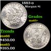 Image 1 : 1883-o Morgan Dollar $1 Grades GEM+ Unc