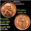 1954-s Lincoln Cent 1c Grades GEM++ RD