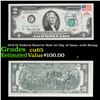 Image 1 : 1976 $2 Federal Reserve Note 1st Day of Issue, with Stamp Grades Gem CU