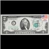 Image 2 : 1976 $2 Federal Reserve Note 1st Day of Issue, with Stamp Grades Gem CU