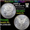 Image 1 : 1899-p Morgan Dollar $1 Graded GEM Unc PL BY USCG