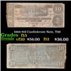 Image 1 : 1864 $10 Confederate Note, T68 Grades f+