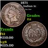 Image 1 : 1871 Indian Cent 1c Grades f, fine