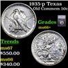 Image 1 : 1935-p Texas Old Commem Half Dollar 50c Graded ms66+ BY SEGS