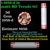 Image 1 : Shotgun Lincoln 1c roll, 1958-d 50 pcs Bank Wrapper.
