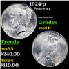 Image 1 : 1924-p Peace Dollar $1 Grades Choice+ Unc