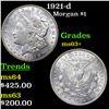 Image 1 : 1921-d Morgan Dollar $1 Grades Select+ Unc