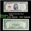 Image 1 : 1928B $5 Red Seal Note Grades vf+