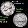 Image 1 : 1938-s Jefferson Nickel 5c Grades Choice+ Unc