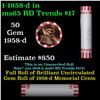 Image 1 : Shotgun Lincoln 1c roll, 1958-d 50 pcs Bank Wrapper.